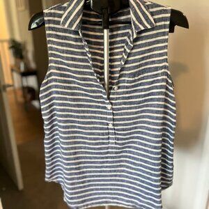Nautical Striped Linen Tank Top
